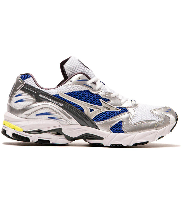 Mizuno Wave Rider White Silver Surf The Web - White/Silver/Surf The Web - D1GA210406