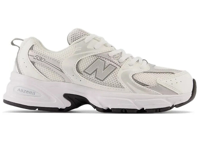 New Balance 530 White Silver (GS) - White/Silver Metallic - GR530AD