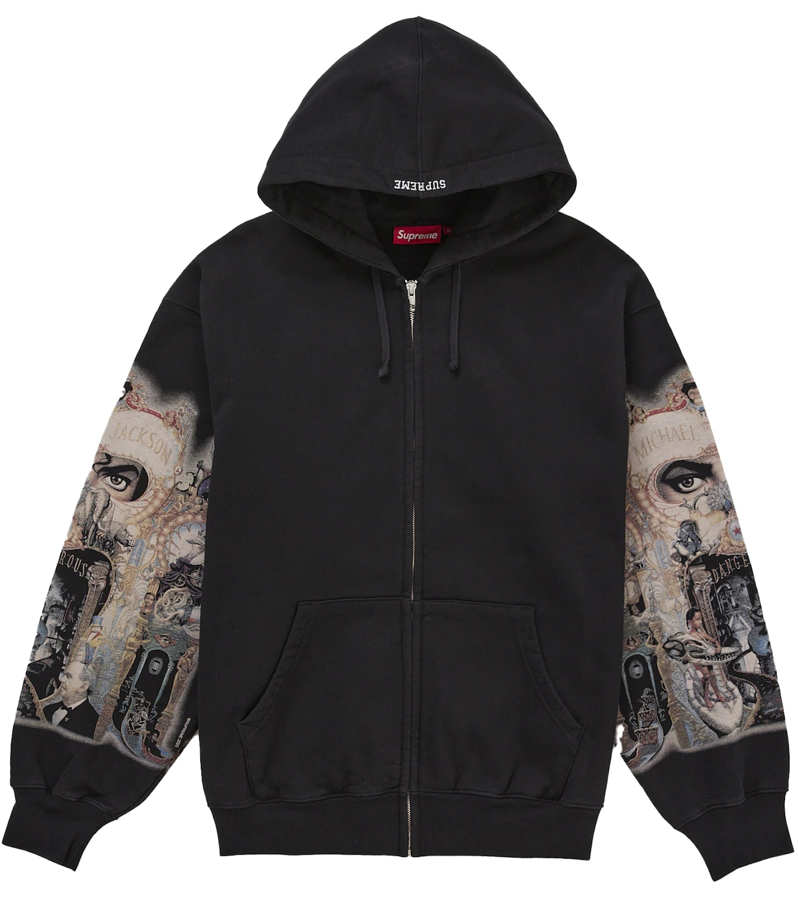 Supreme Michael Jackson Dangerous Zip Up Hooded Sweatshirt Black - supreme-michael-jackson-dangerous-zip-up-hooded-sweatshirt-black