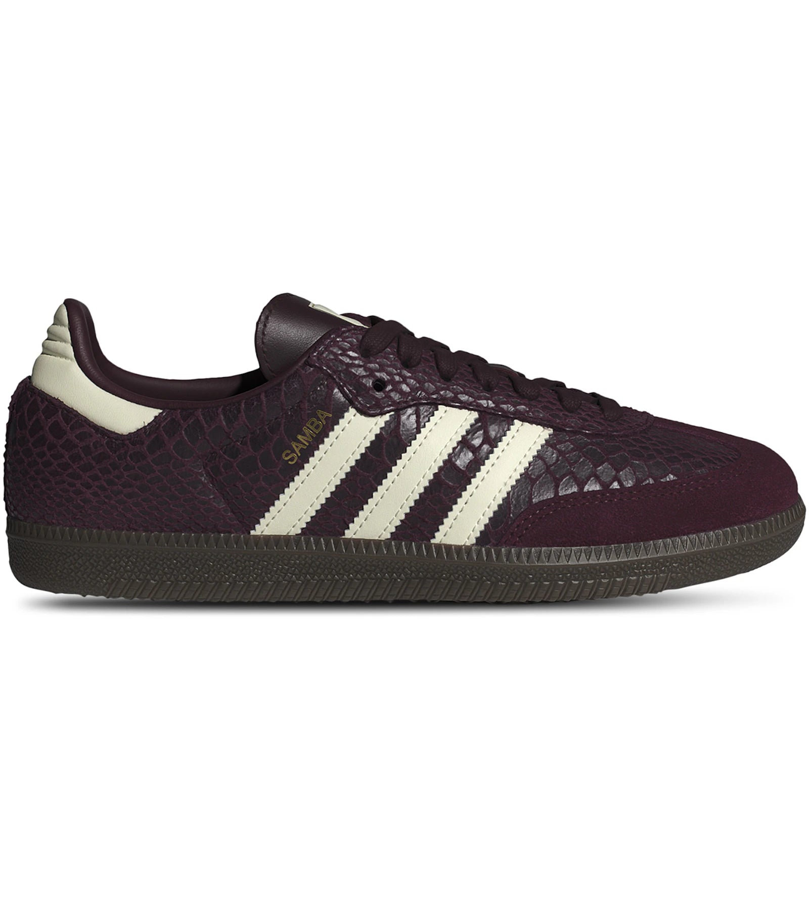 Adidas Samba OG Snakeskin Maroon Cream White - Maroon/Cream White/Gold Metallic - IH3979