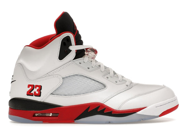 Air Jordan 5 Retro Rojo Fuego con Lengüeta Negra (2025)
