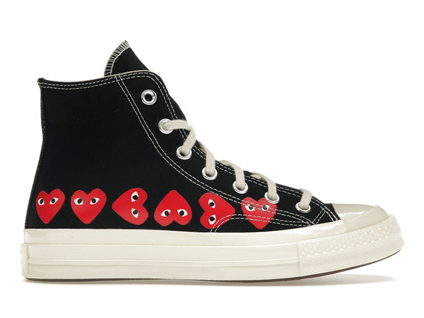 Converse Chuck Taylor All Star 70 Hi Comme Des Garcons Play Multi Heart Black - Black/Red/Egret - A08147C/AZ-K127-001-1 - 01