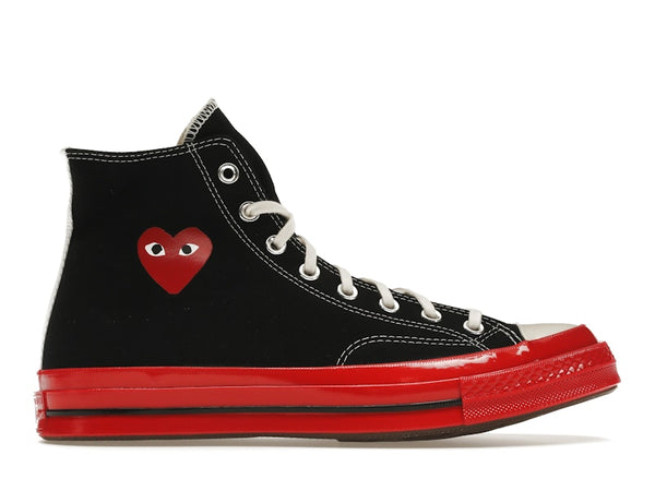 Converse Chuck Taylor All Star 70 Hi Comme Des Garcons Play Black Red Midsole - Black/Red/Egret - A01793C - 01