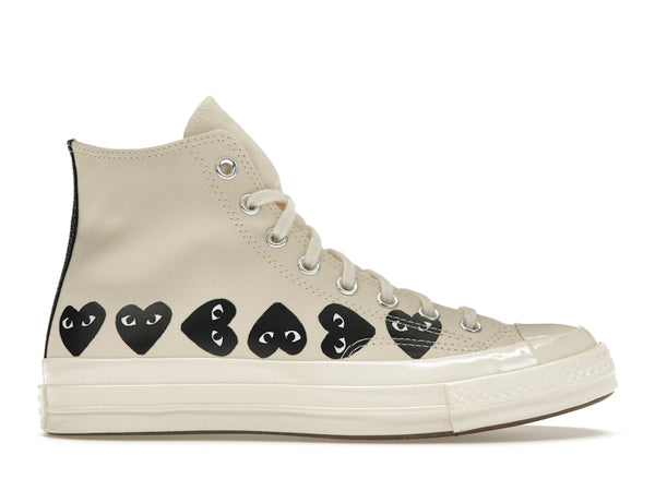 Converse Chuck Taylor All Star 70 Hi Comme Des Garcons Play Multi Heart Milk - Milk/Black/Egret - A08148C/AZ-K127-001-2 - 01