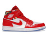Air Jordan 1 Mid Barcelona Sweater - Chile Red/White/Pollen - DC7294-600 - 01