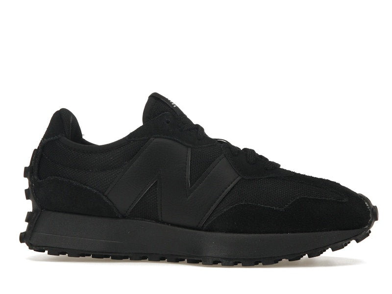 New Balance 327 Black White Tongue Logo - Black/Black/White - GS327CTB - 01