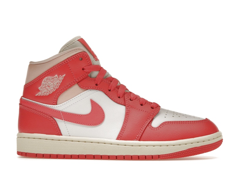 Air Jordan 1 Mid Strawberries And Cream - White/Sea Coral-Atmosphere-Sail - BQ6472-186 - 01
