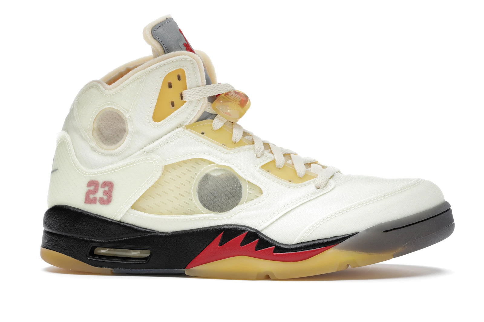 Air Jordan 5 Retro Off White Sail - Sail/Fire Red-Muslin-Black - DH8565-100 - 01