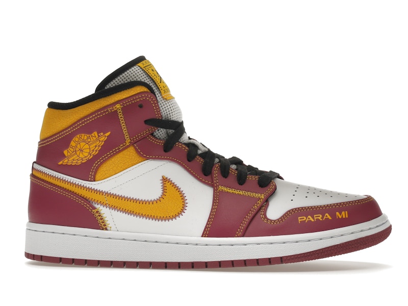 Air Jordan 1 Mid Dia De Los Muertos - White/Fuchsia-Orange-Black - DC0350-100 - 01