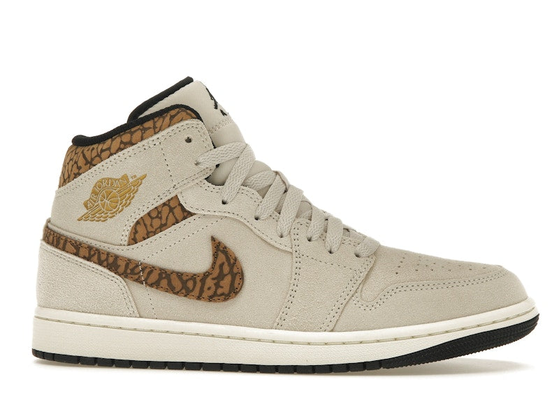 Air Jordan 1 Mid SE Brown Elephant - Light Orewood Brown/White/Light British Tan/Metallic Gold - DZ4129-102 - 01
