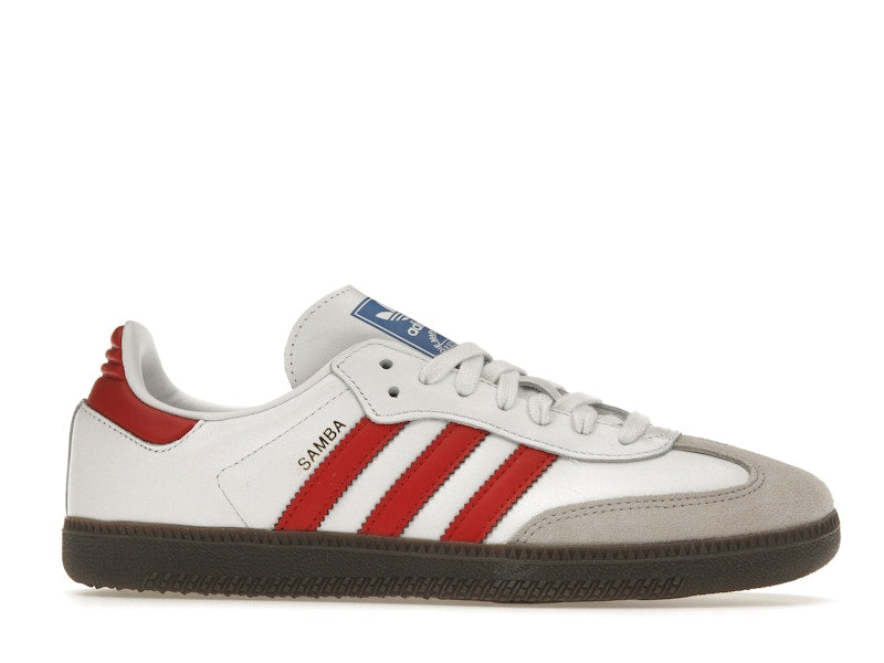 Adidas Samba OG White Better Scarlet - Footwear White/Better Scarlet/Supplier Color - IG1025 - 01