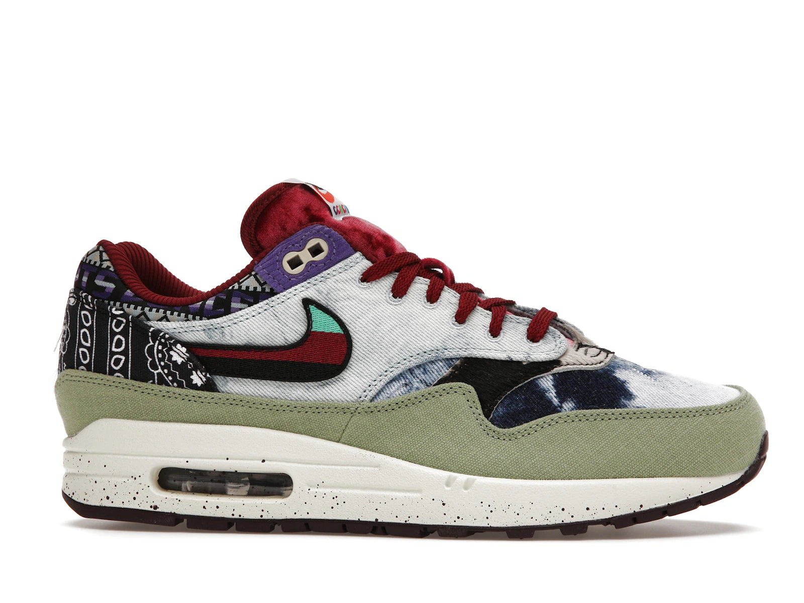 Nike Air Max 1 SP Concepts Denim Olive Canvas - Oil Green/Black/Team Red/Sail - DN1803-300 - 01
