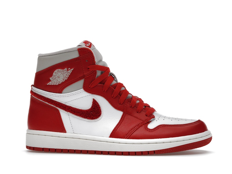 Air Jordan 1 High OG Newstalgia Chenille (W) - Light Iron Ore/Varsity Red-Sail - DJ4891-061 - 01