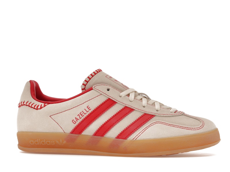 adidas Gazelle Indoor Beige Better Scarlet (Women's) - Beige/Better Scarlet/Cream White - JS1402 - 01