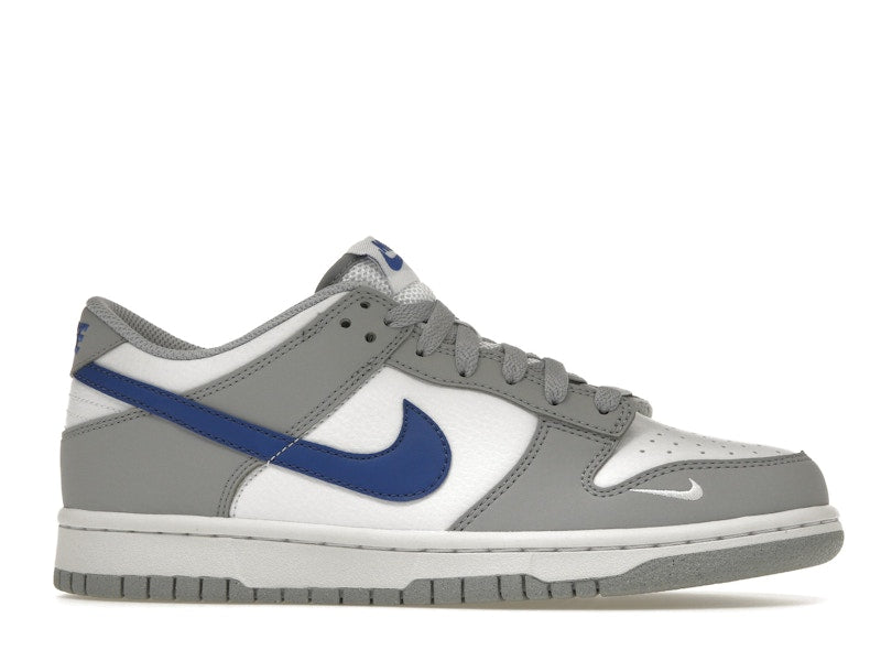 Nike Dunk Low Mini Swoosh Wolf Grey Game Royal (GS) - Wolf Grey/Game Royal-White - FN3878-001 - 01