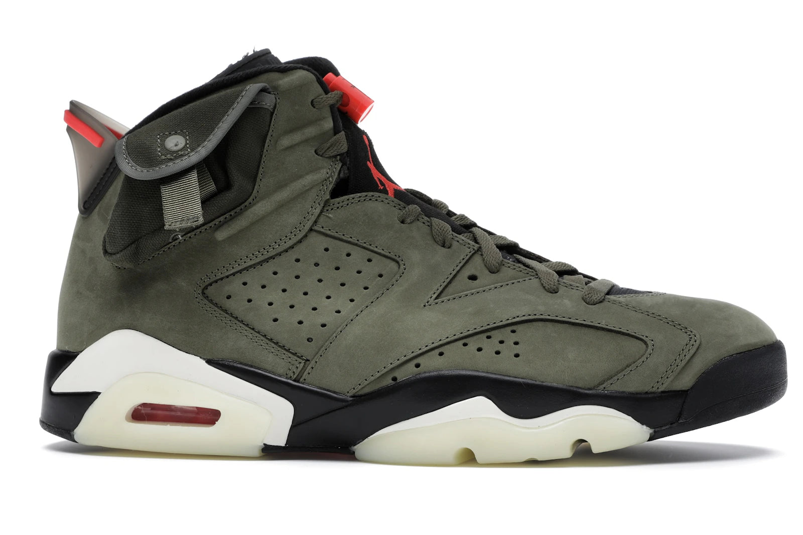 Air Jordan 6 Retro Travis Scott - Medium Olive/Black-Sail-University Red - CN1084-200 - 01