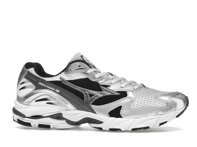 Mizuno Wave Rider 10 White Silver Black - vue 1
