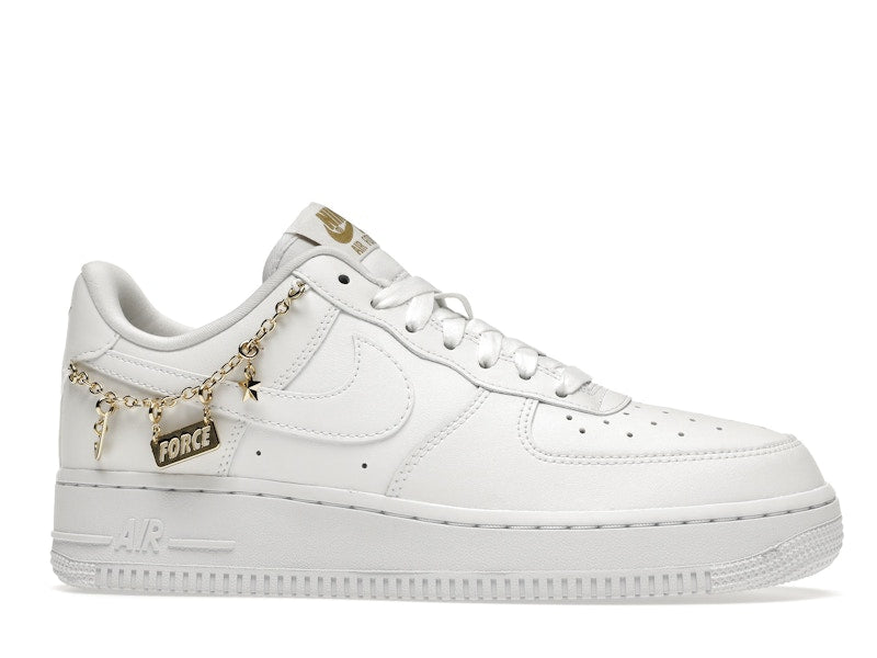 Nike Air Force 1 Low LX White Pendant (Women's) - White/White-Metallic Gold-Flat Gold - DD1525-100 - 01