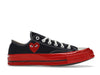 Converse Chuck Taylor All Star 70 Ox Comme des Garcons PLAY Black Red Midsole - Black/Red/Egret - A01795C - 01