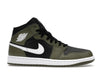 Air Jordan 1 Mid Black White Olive - Black/Medium Olive/Sail/White - DQ8426-092 - 01