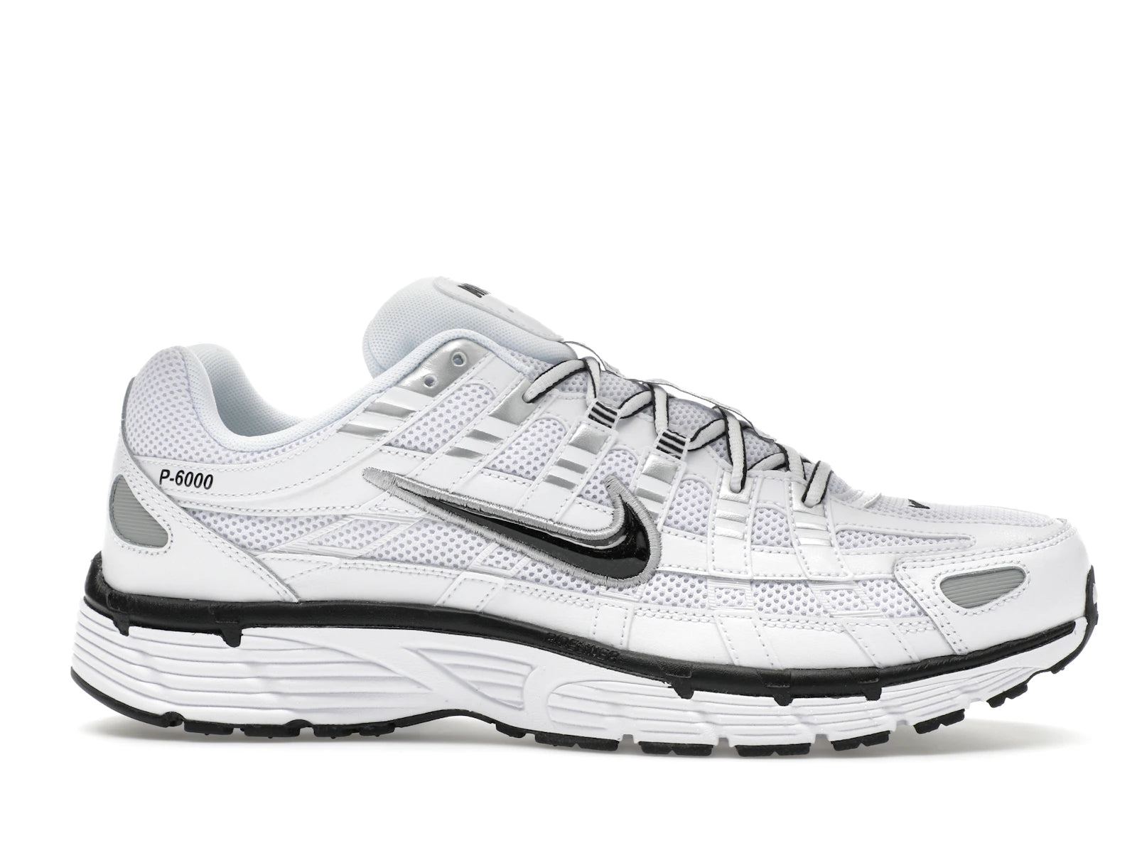 Nike P 6000 White Metallic Silver Black - White/Metallic Silver/Black/Black - CD6404-107 - 01