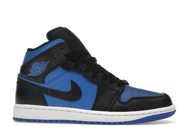 Air Jordan 1 Mid Black Royal Metallic - Black/Black/White/Royal Blue - DQ8426-042 - 01