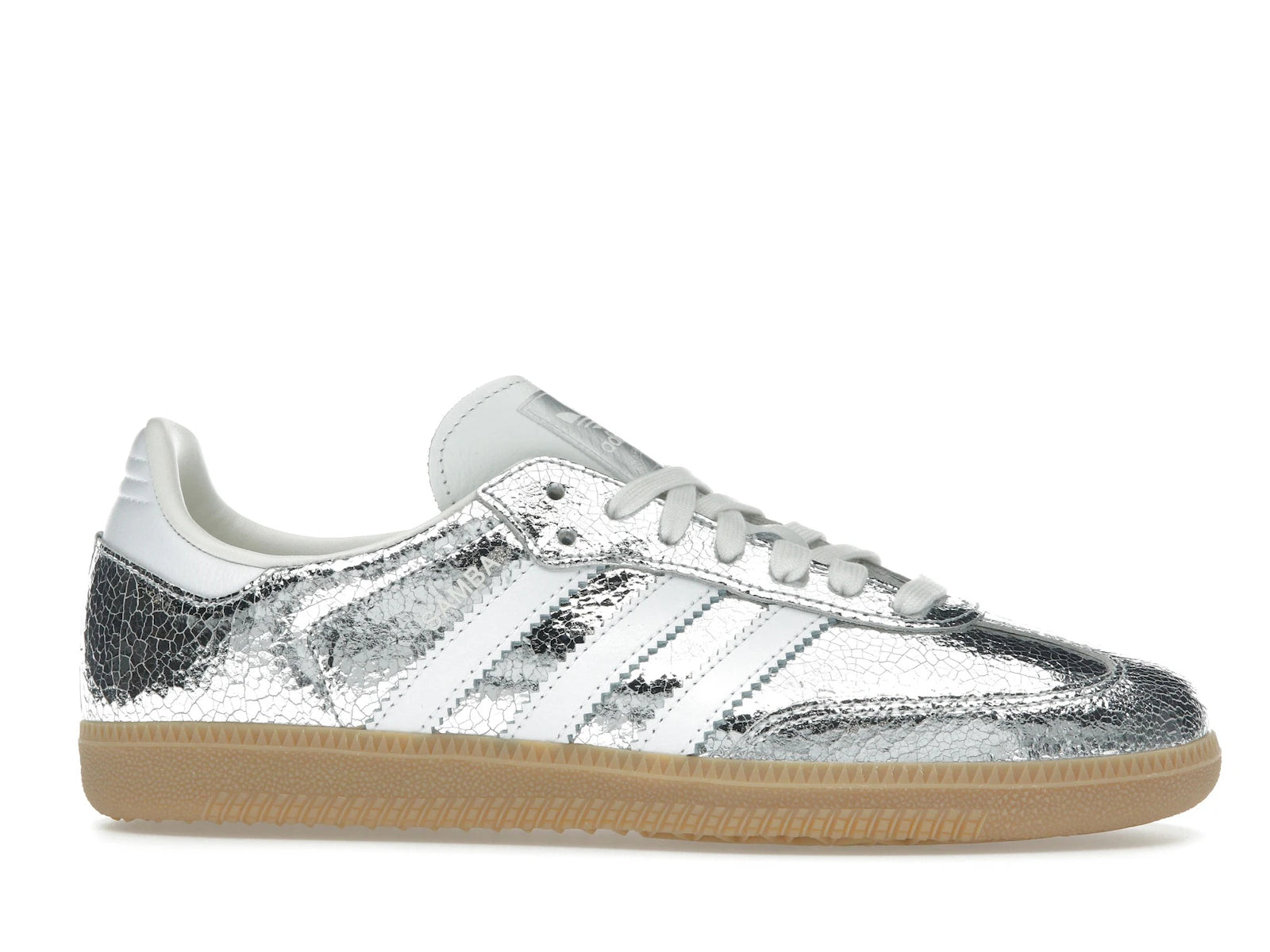 adidas Samba OG Silver Metallic Cracked Leather - JR0035 - 01