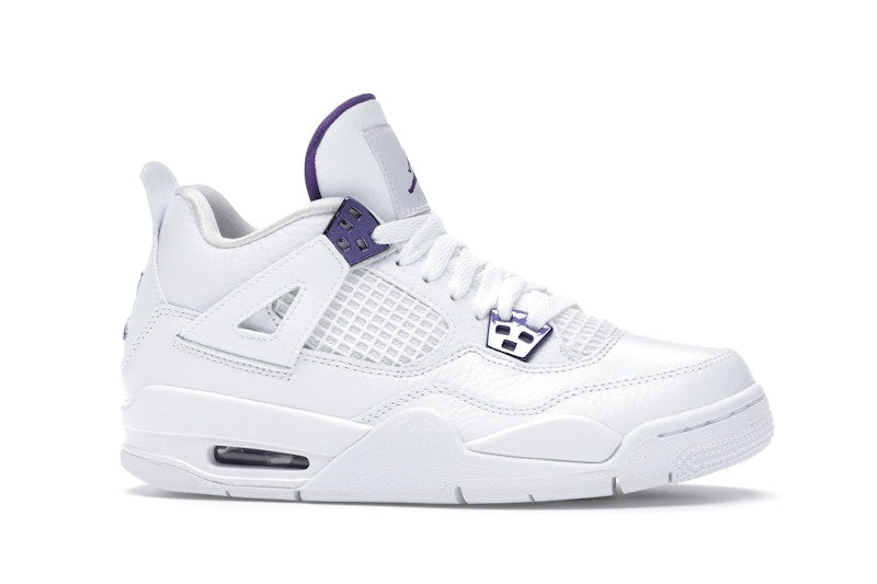 Air Jordan 4 Retro Metallic Purple (GS) - White/Court Purple-Metallic Silver - 408452-115 - 01