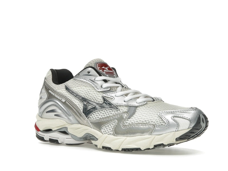 Mizuno Wave Rider 10 White Black Rythmic Red - vue 5