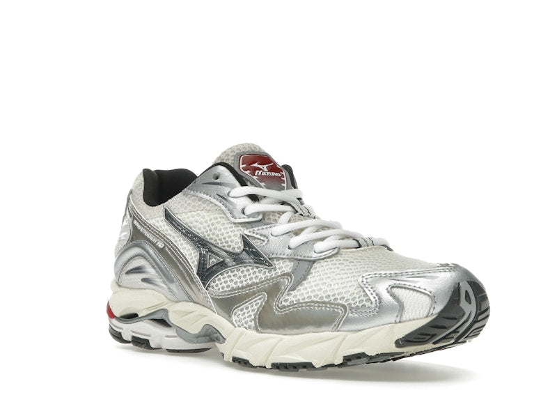Mizuno Wave Rider 10 White Black Rythmic Red - vue 6