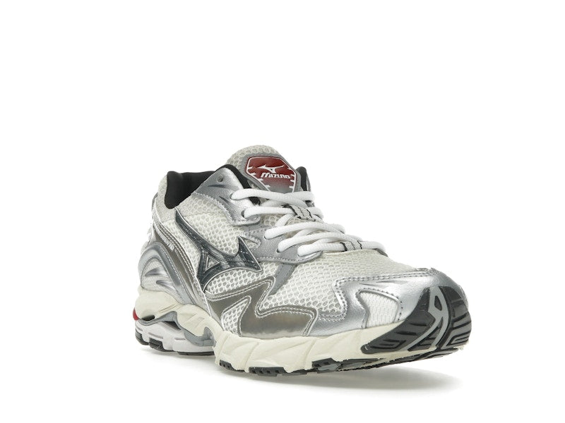 Mizuno Wave Rider 10 White Black Rythmic Red - vue 7
