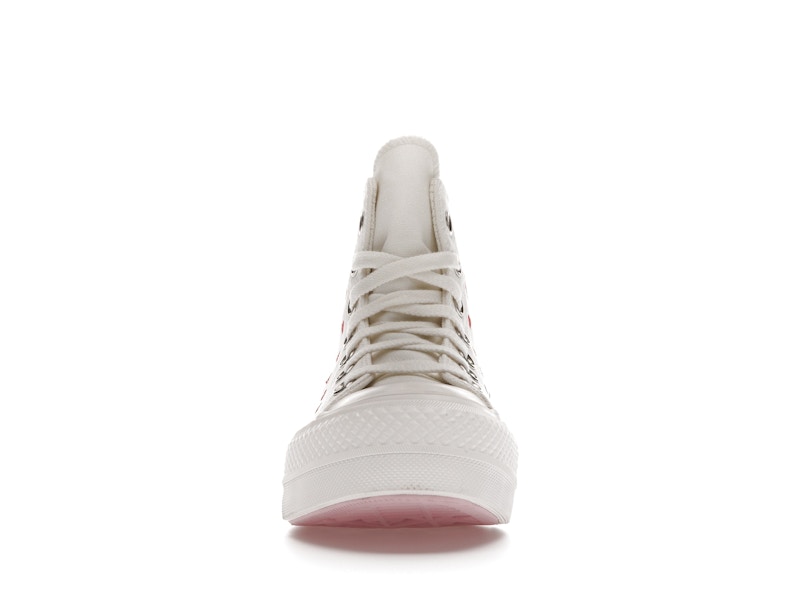 Converse Chuck Taylor All Star Lift Hi White Red (Women's) - vue 10