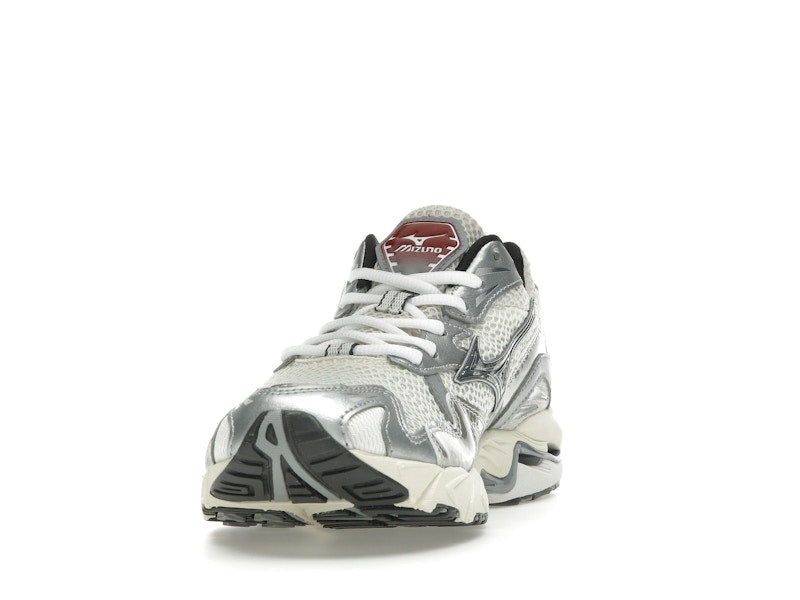 Mizuno Wave Rider 10 White Black Rythmic Red - vue 12