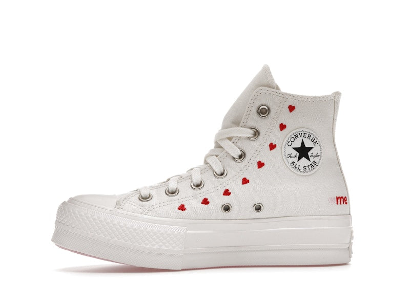 Converse Chuck Taylor All Star Lift Hi White Red (Women's) - vue 18