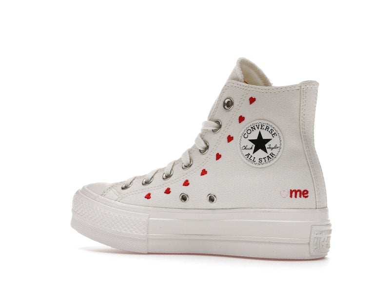 Converse Chuck Taylor All Star Lift Hi White Red (Women's) - vue 22