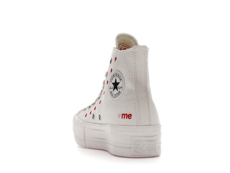 Converse Chuck Taylor All Star Lift Hi White Red (Women's) - vue 26
