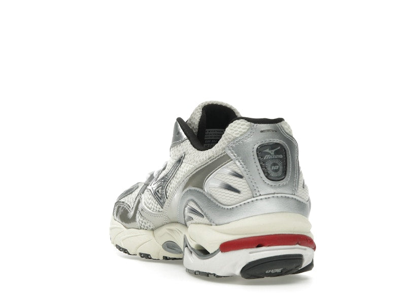Mizuno Wave Rider 10 White Black Rythmic Red - vue 26
