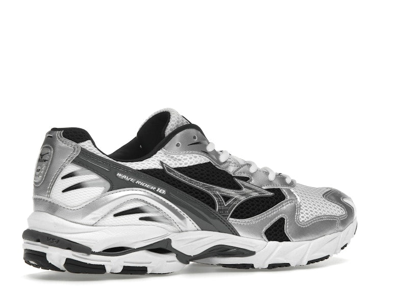 Mizuno Wave Rider 10 White Silver Black - vue 33