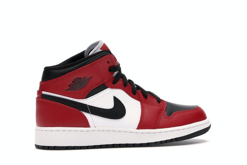 Air Jordan 1 Mid Chicago Black Toe (GS) - weergave 34