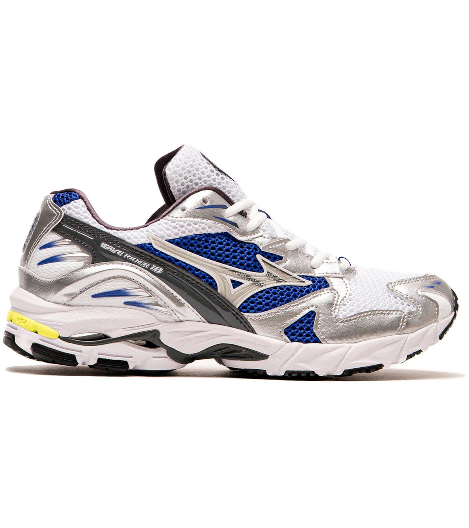 Mizuno Wave Rider White Silver Surf The Web - White/Silver/Surf The Web - D1GA210406