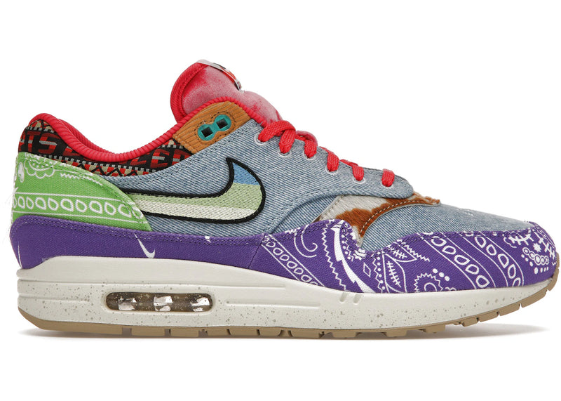 Nike Air Max 1 SP Concepts Denim Paisley - Wild Violet/Multi-Color-Sail - (Special Box) DN1803-500 - 36