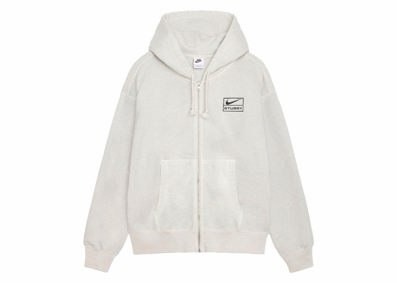 Stussy x Nike Pigment Dyed Fleece Zip Hoodie (Asia Sizing) Light Bone