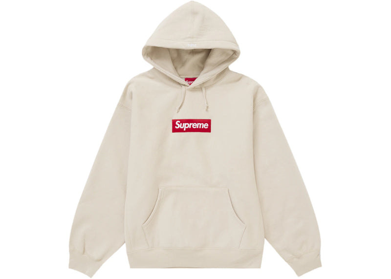 Supreme Box Logo Hooded Sweatshirt Fw24 Light Brown - Stone - supreme-box-logo-hooded-sweatshirt-fw24-light-brown - image secondaire gauche
