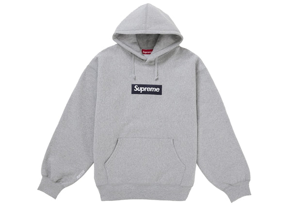 Sudadera con capucha y logo de Supreme Box, otoño/invierno 2025, gris jaspeado