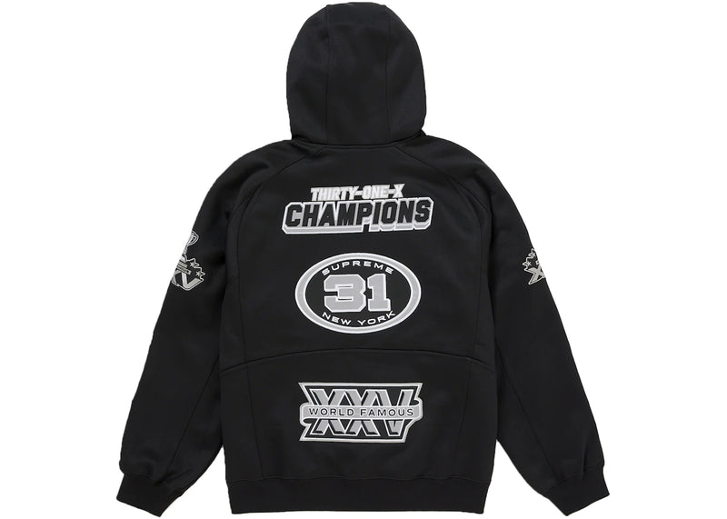 Supreme Football Zip Up Hooded Sweatshirt Fw25 Black - supreme-football-zip-up-hooded-sweatshirt-fw25-black - image secondaire droite