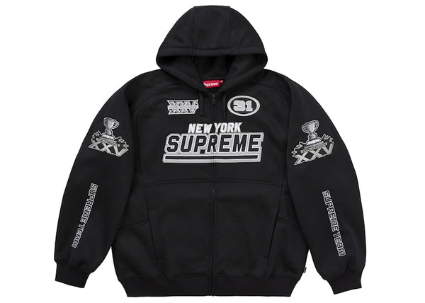 Sudadera con capucha y cremallera Supreme Football FW25 negra