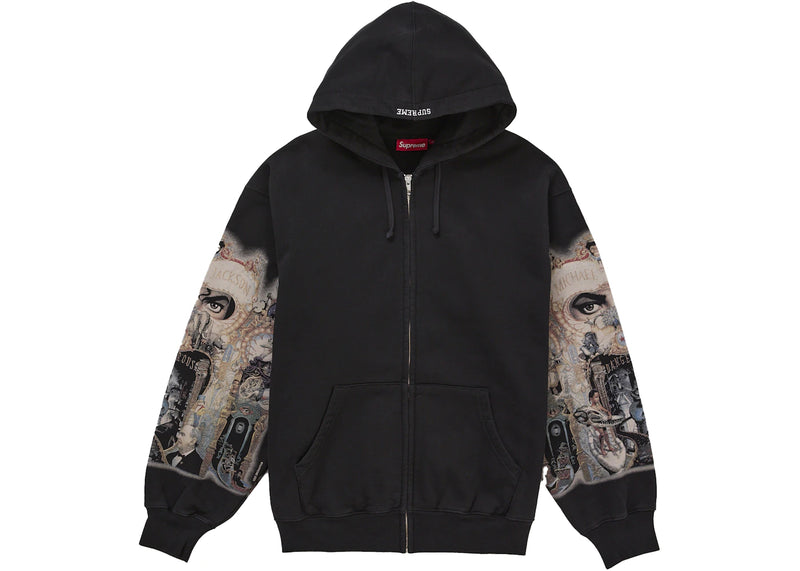 Supreme Michael Jackson Dangerous Zip Up Hooded Sweatshirt Black - supreme-michael-jackson-dangerous-zip-up-hooded-sweatshirt-black - image secondaire gauche