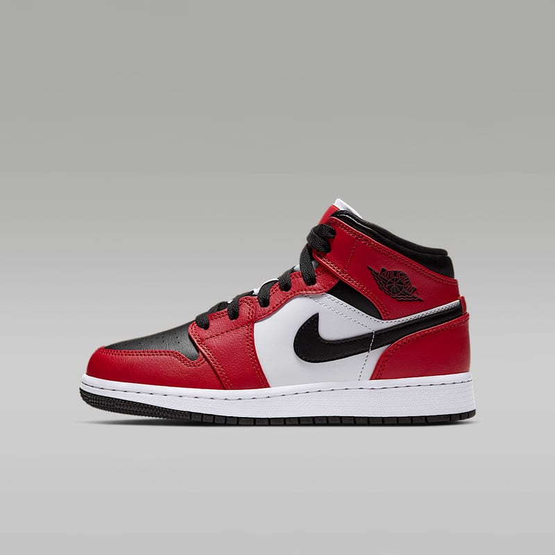 Air Jordan 1 Mid Chicago Black Toe (GS) - weergave 37
