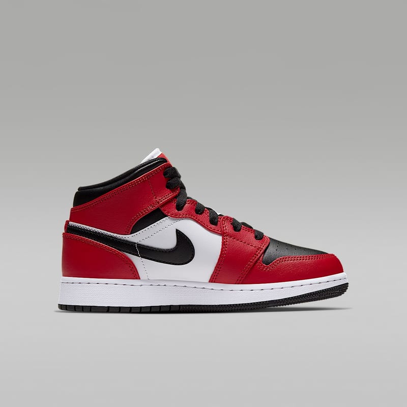 Air Jordan 1 Mid Chicago Black Toe (GS) - weergave 38