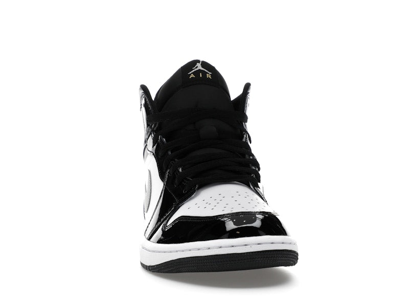 Air Jordan 1 Mid SE Patent Black White Metallic Silver Metallic Gold - weergave 9